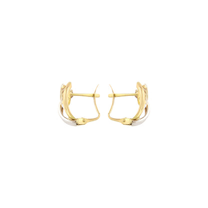 18ct gold Bicolor marquise stone earrings