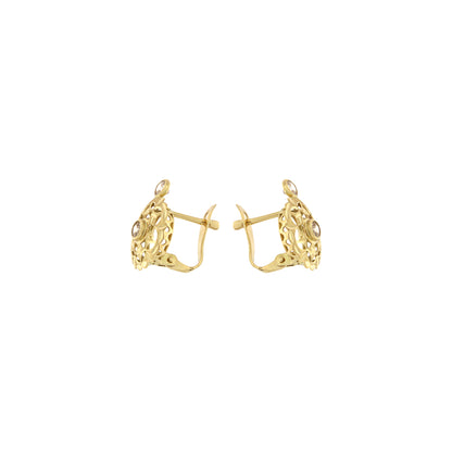 18ct gold  Cuban CC pair earrings