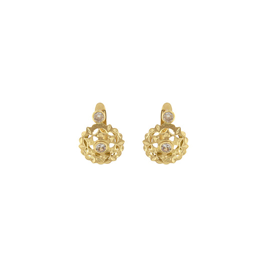 18ct gold  Cuban CC pair earrings