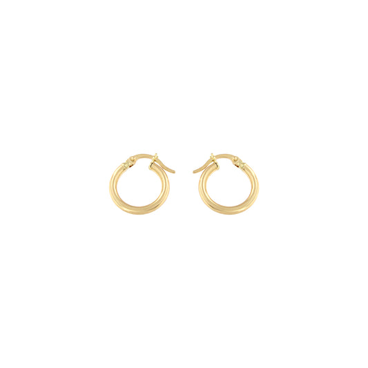 18ct gold Small smooth Hoop earrings