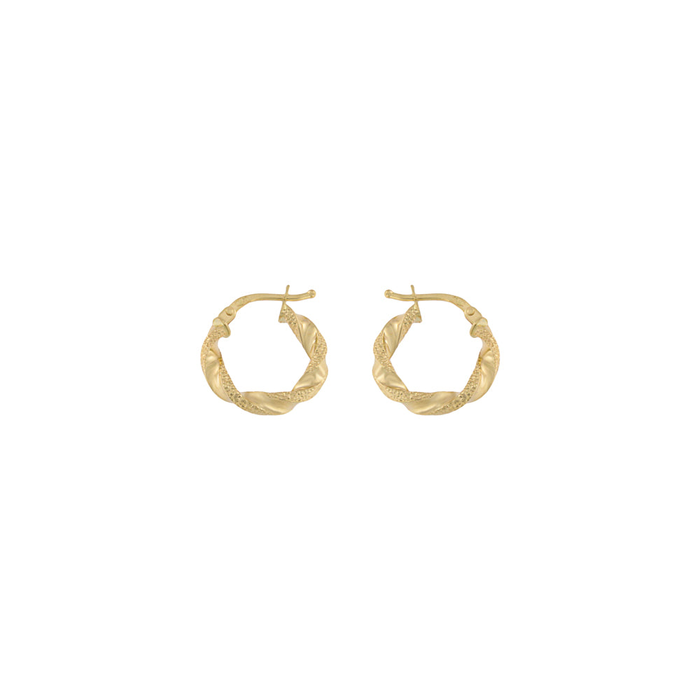 18ct gold Small braided hoops