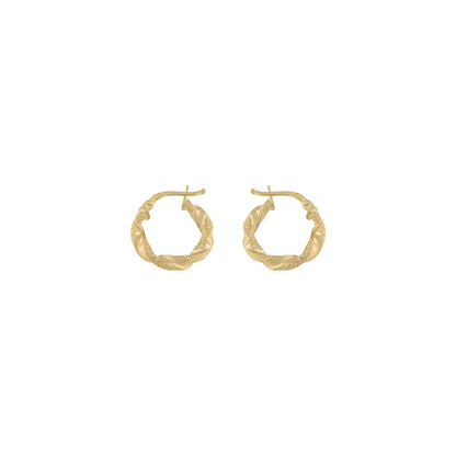 18ct gold Small braided hoops