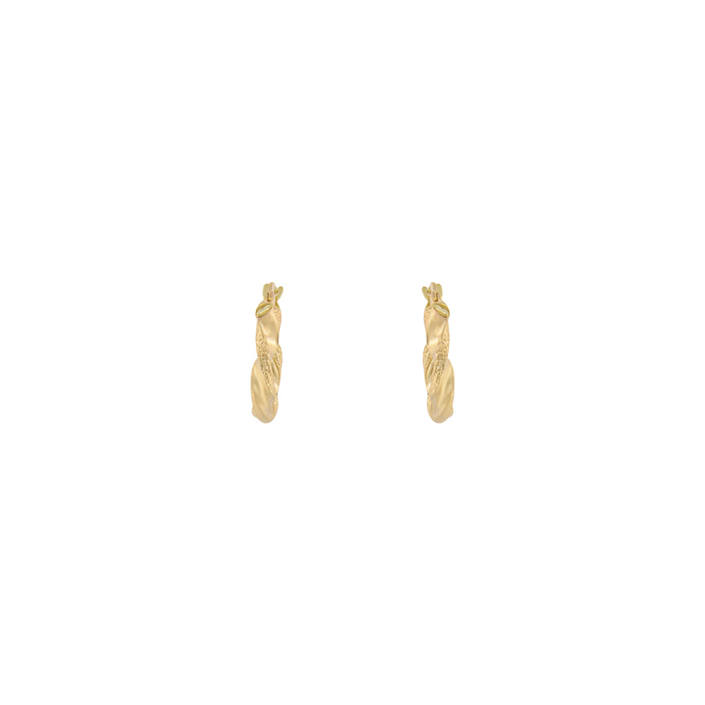 18ct gold Small braided hoops