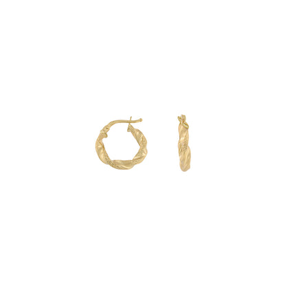 18ct gold Small braided hoops