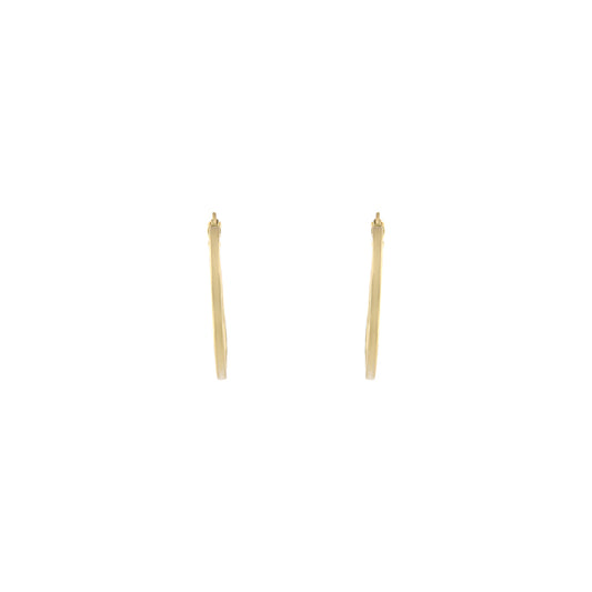 18ct gold Medium square Hoop earrings