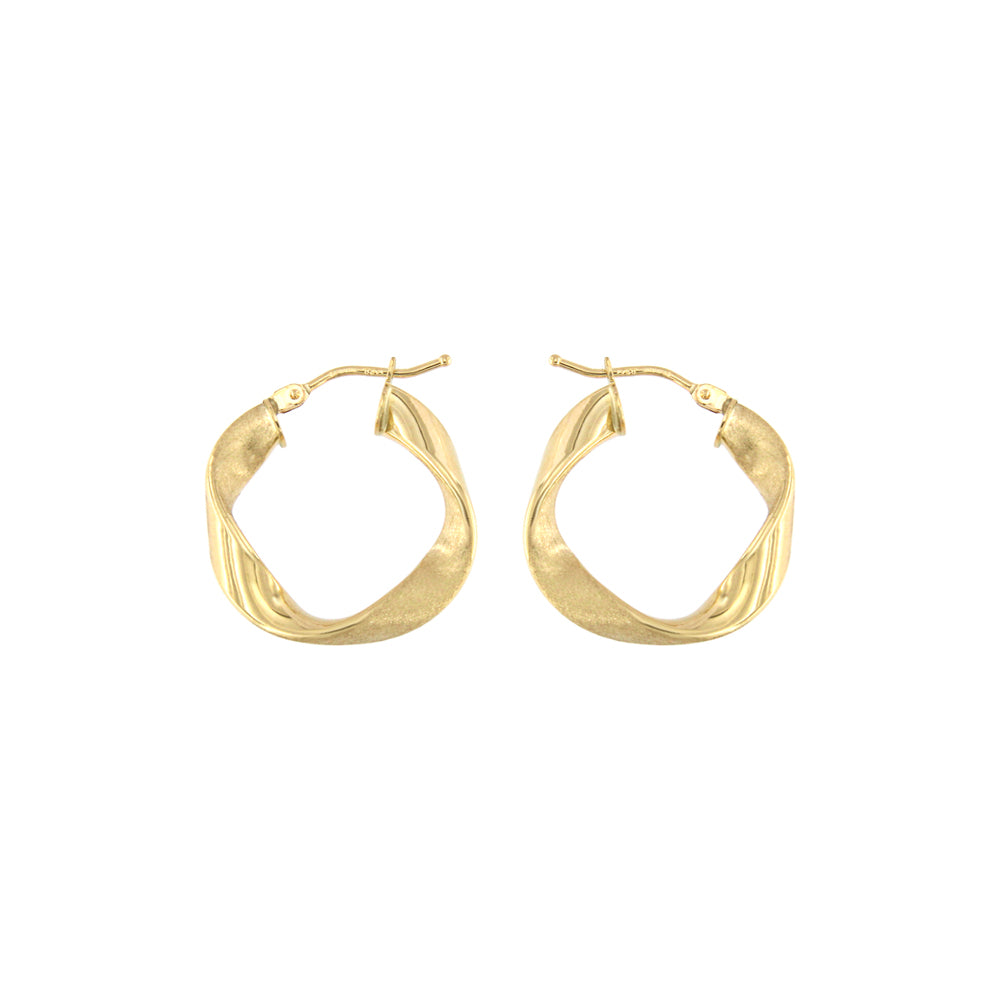 18ct gold Twisted hoop earrings