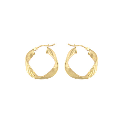 18ct gold Twisted hoop earrings