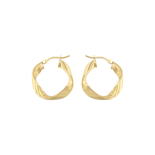 18ct gold Twisted hoop earrings