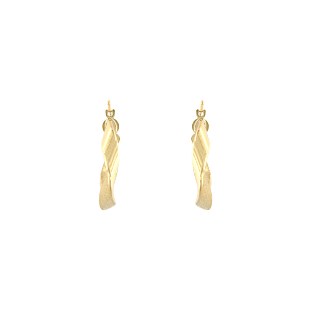 18ct gold Twisted hoop earrings