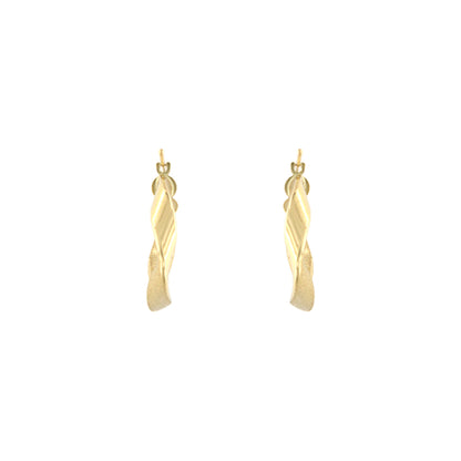 18ct gold Twisted hoop earrings