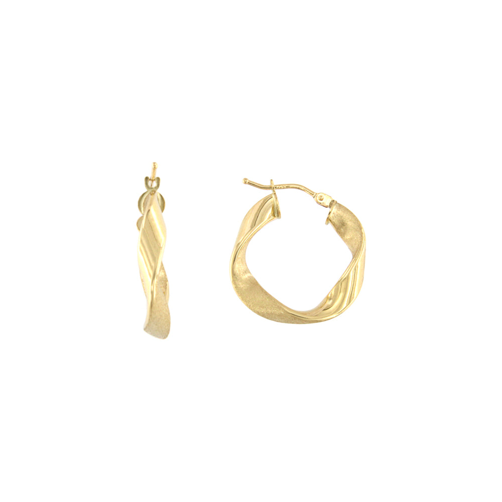 18ct gold Twisted hoop earrings