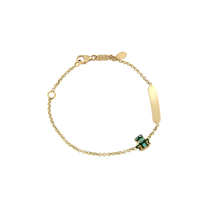 18ct gold Frog plate baby bracelet