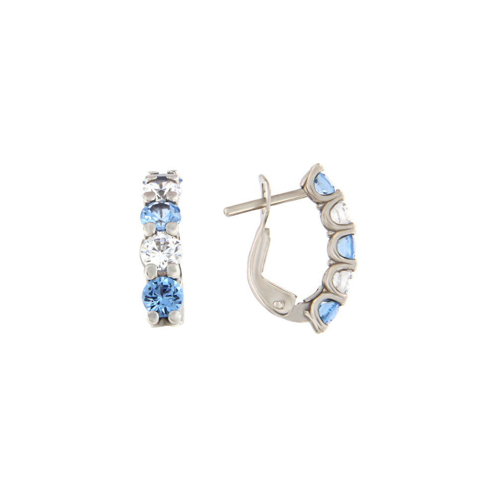 18ct gold Blue and white stone earrings