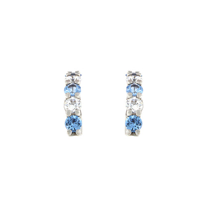 18ct gold Blue and white stone earrings