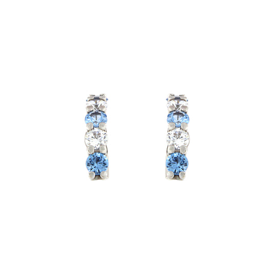 18ct gold Blue and white stone earrings