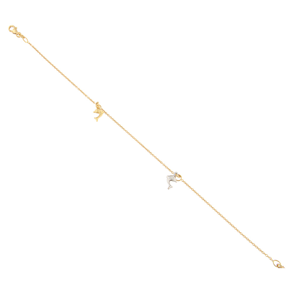 18ct gold Dolphin anklet