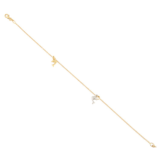 18ct gold Dolphin anklet