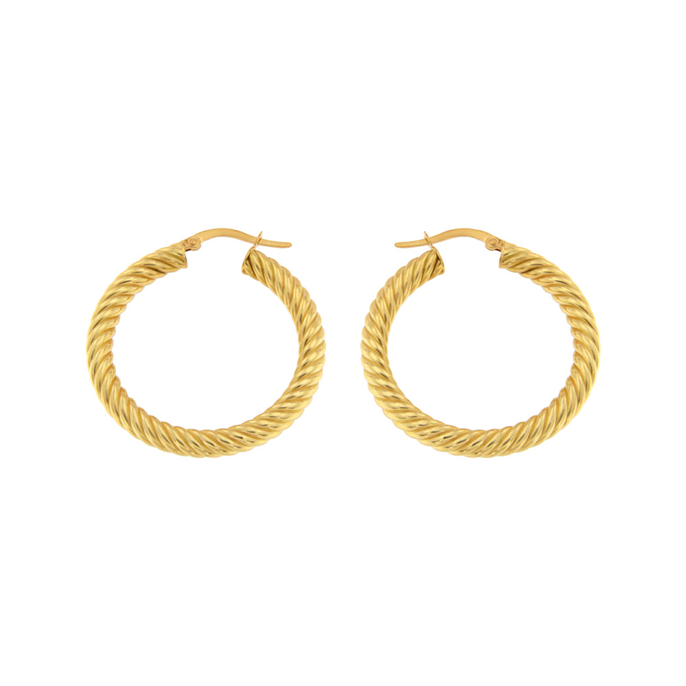 18ct gold Curly hoop earrings