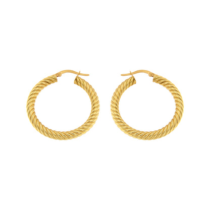 18ct gold Curly hoop earrings