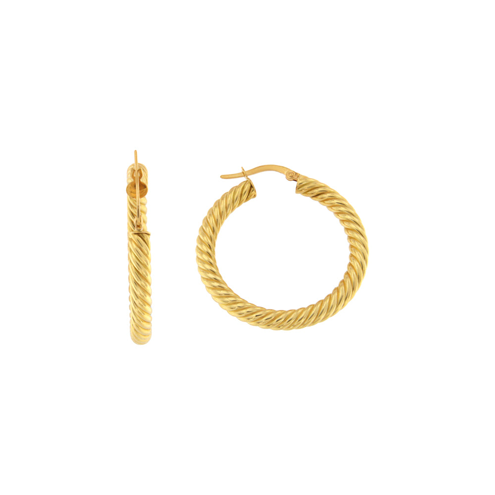 18ct gold Curly hoop earrings