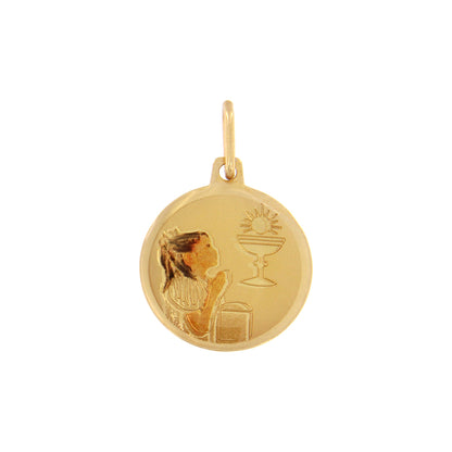 18ct gold First communion girl pendant