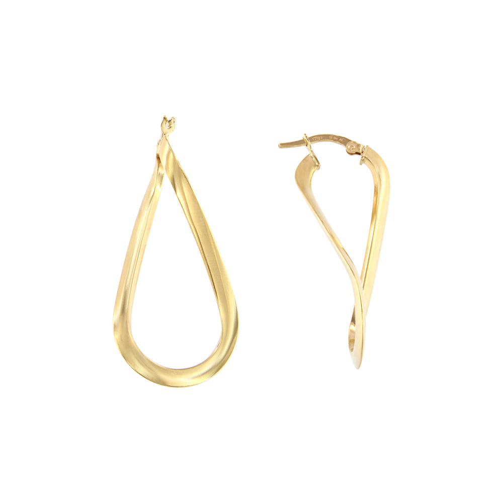 18ct gold Twisted hoop earrings