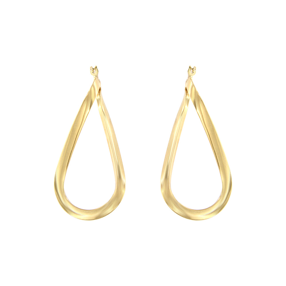 18ct gold Twisted hoop earrings