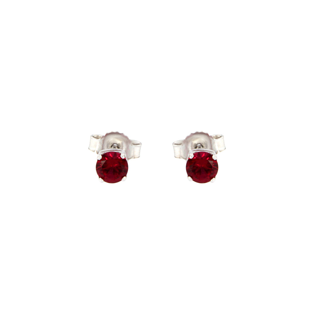 18ct gold Red stone stud earrings