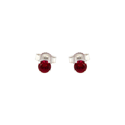 18ct gold Red stone stud earrings