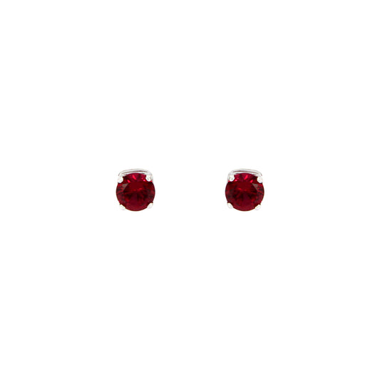 18ct gold Red stone stud earrings