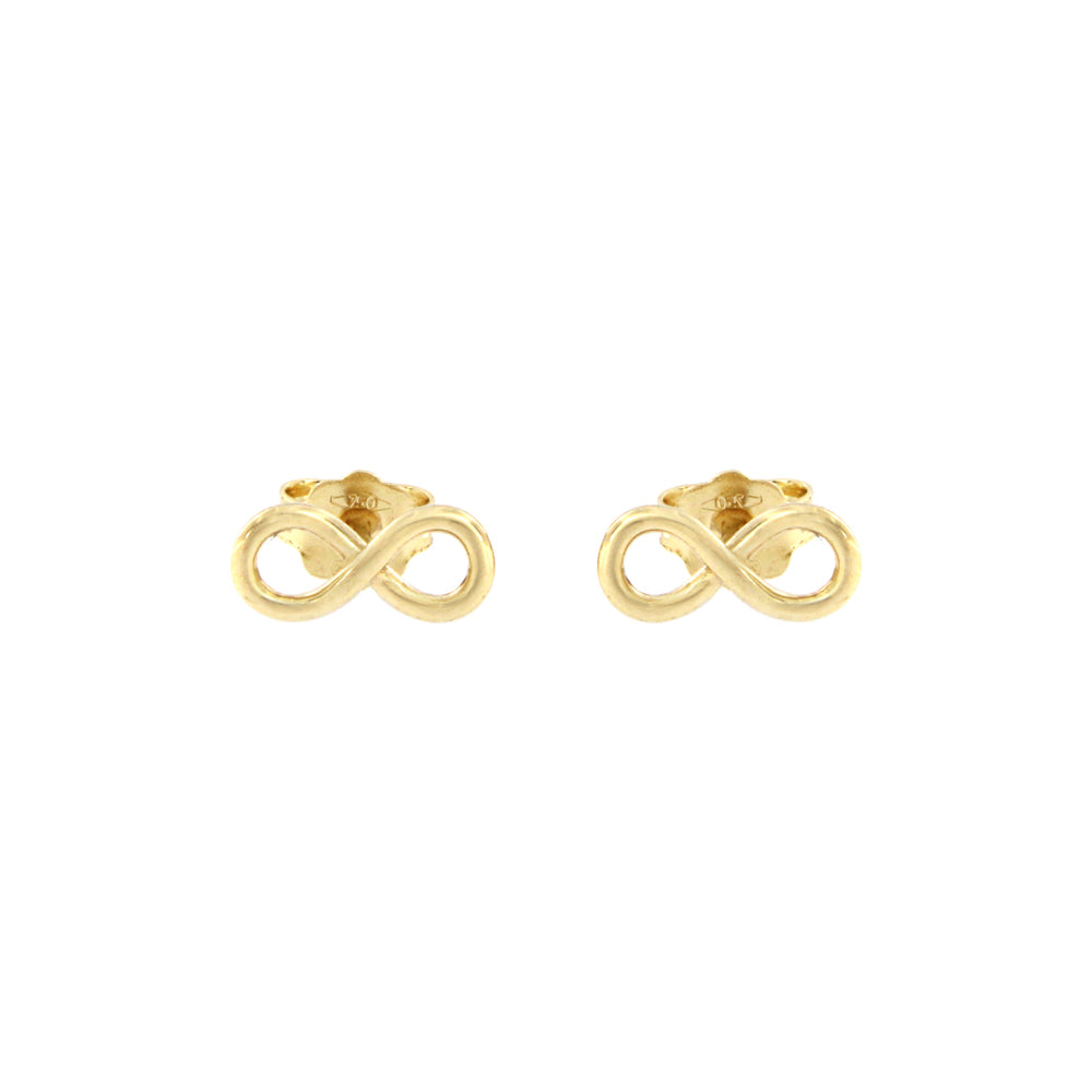 18ct gold Infinity stud earrings