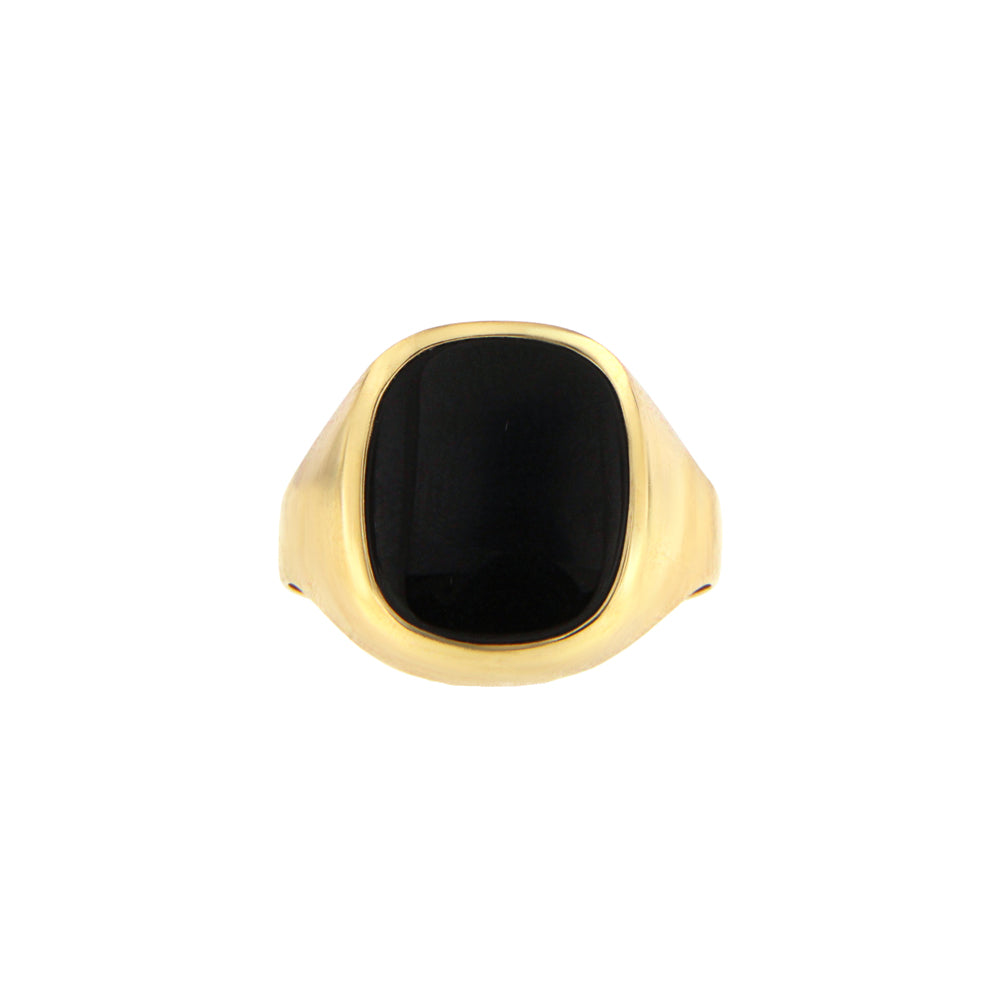 18ct gold Man Ring black stone