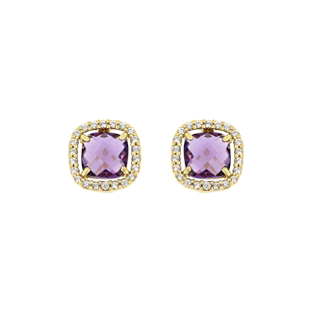 Amethyst quartz stud earrings