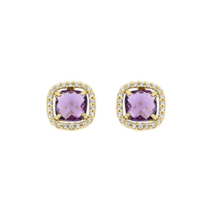 Amethyst quartz stud earrings