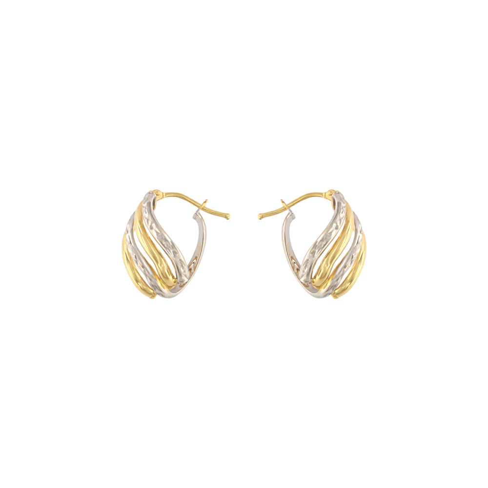 18ct gold Bicolour drop earrings