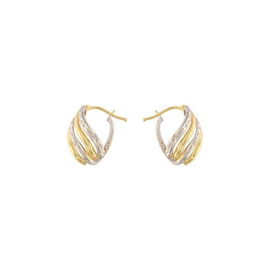 18ct gold Bicolour drop earrings