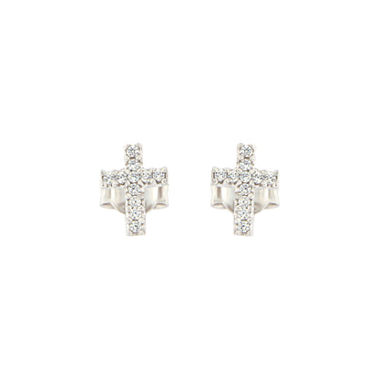 18ct gold Cross stud earrings