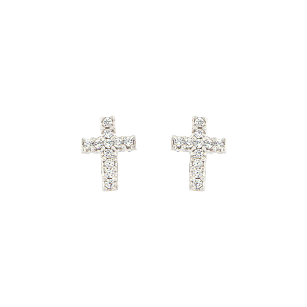 18ct gold Cross stud earrings