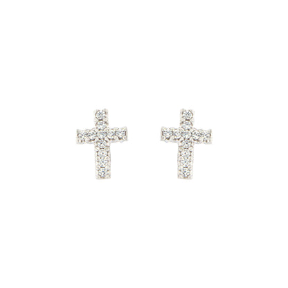 18ct gold Cross stud earrings