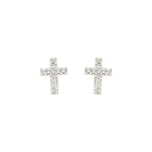 18ct gold Cross stud earrings