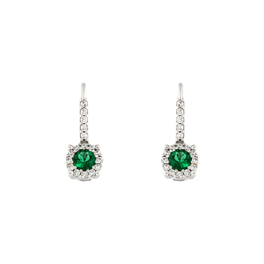 18ct gold Green stone earrings