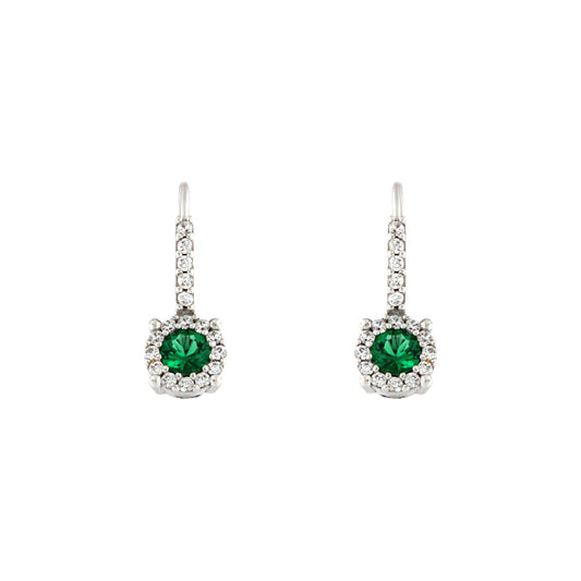 18ct gold Green stone earrings