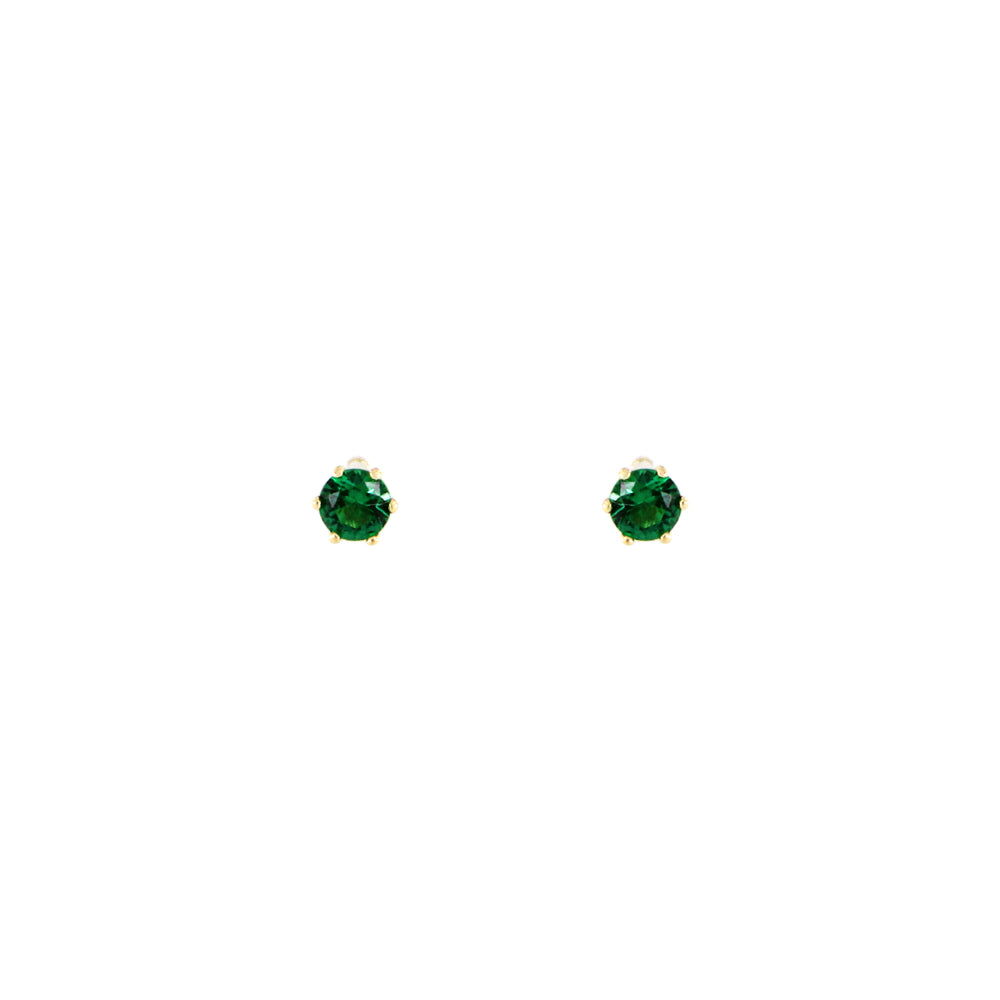 18ct gold Green stones stud earrings