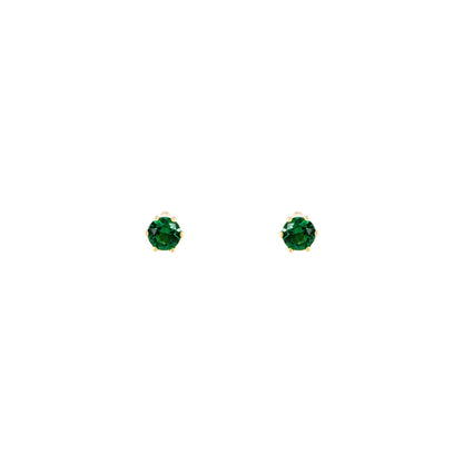 18ct gold Green stones stud earrings