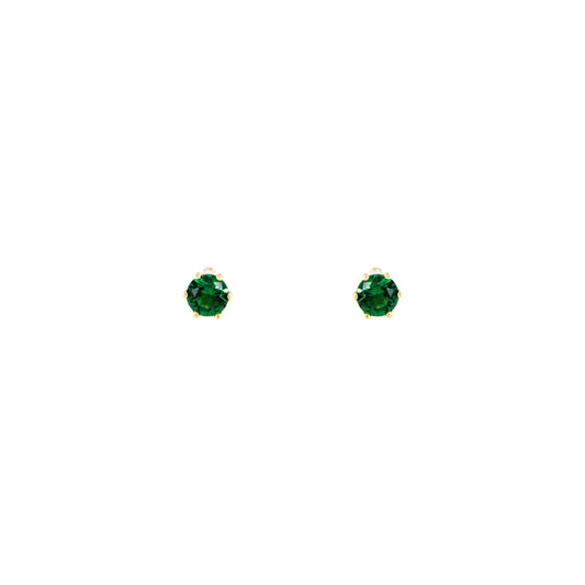 18ct gold Green stones stud earrings