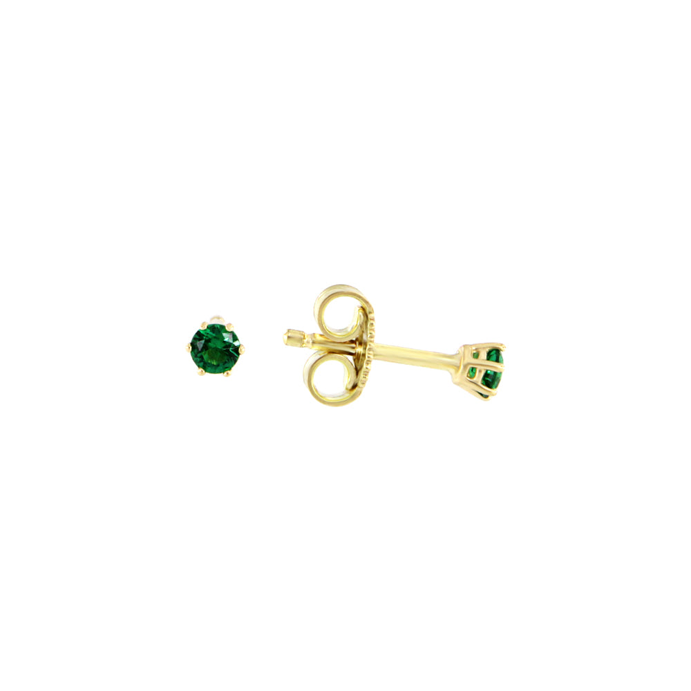 18ct gold Green stones stud earrings