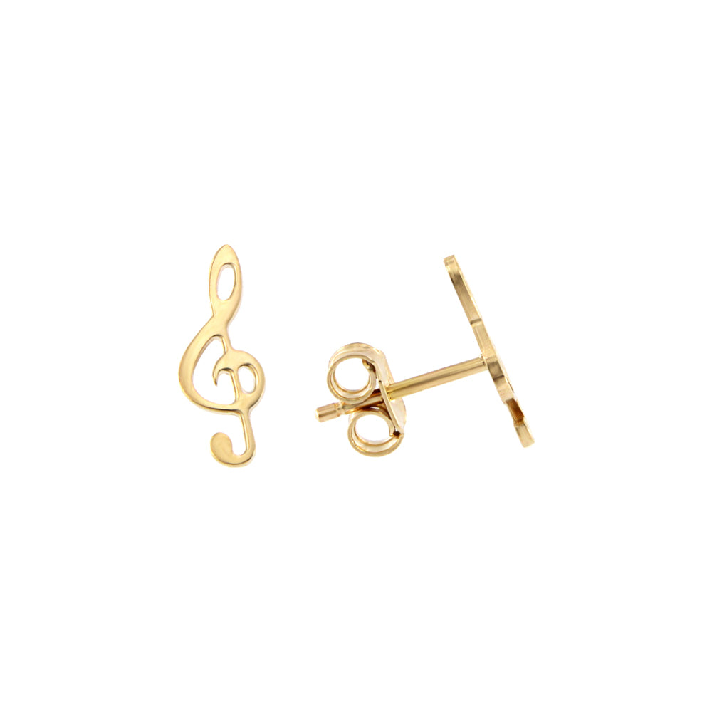 18ct gold Music stud earrings