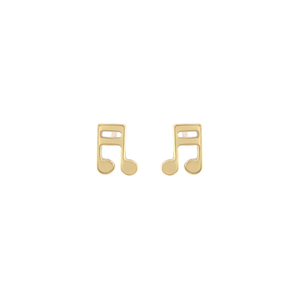 18ct gold Musical note stud earrings