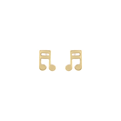 18ct gold Musical note stud earrings