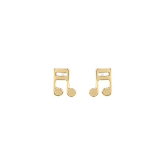 18ct gold Musical note stud earrings